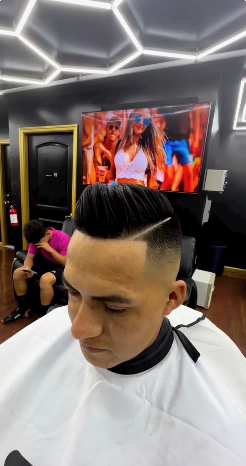 Comb over with razor part