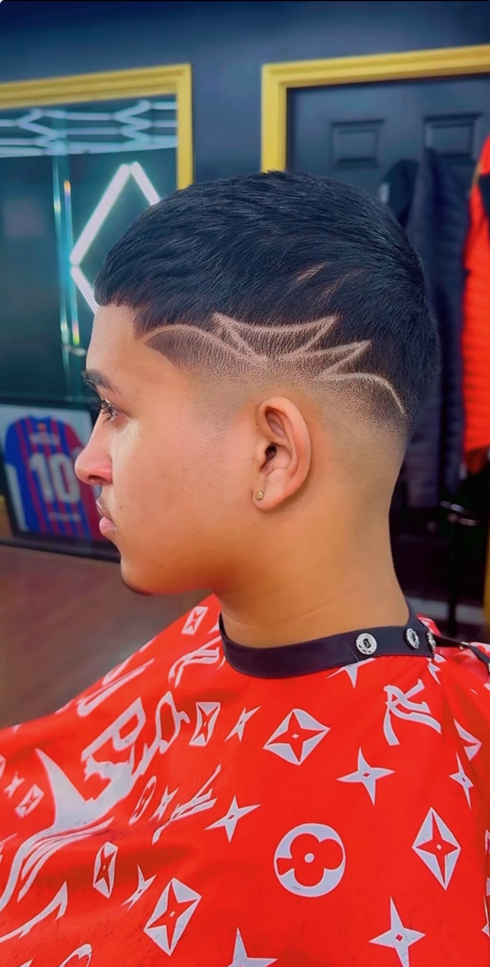 Kid with starburst side design